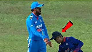 Nepal Team's captain Rohit Paudel touches Virat Kohli's feet after the Match | INDvsNEP | ASIACUP
