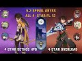 All 4-star Sethos Hyperbloom x 4-star Overload | 5.2 Spiral Abyss fl.12 | Genshin Impact