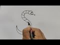 how to draw snake from letter s easy snake drawing step by step letter drawing