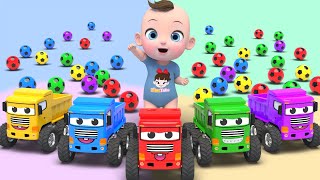 Color Trucks & Car Song! | Finger Family Nursery Rhymes | Baby & Kids Songs