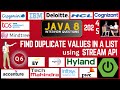 Java 8 Stream API Interview Questions: Find Duplicate Values in a List Using Stream API in Java 8