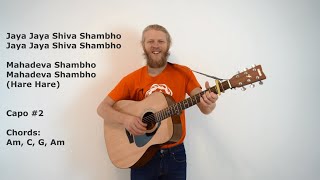 Learn Kirtan - Jaya Jaya Shiva Shambho Guitar Lesson - Chords with Lyrics - Shiva Mantra Tutorial