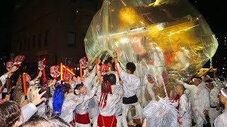 令和6年 川面町 喜志駅東ロータリーパレード でんでん 美具久留御魂神社秋祭り だんじり祭