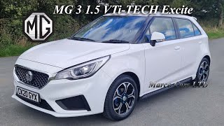 MG 3 MG3 1.5 VTi-TECH Excite Euro 6 Petrol 5 door manual Harchback 2020 in Bright White 🤍🤍🖤🖤🤍🤍