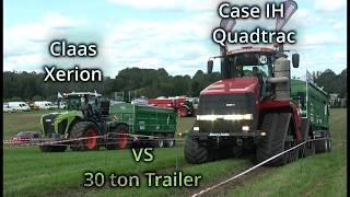 Big Agriculture Tractors / Claas Xerion vs Case IH Quadtrac vs 30 ton trailer