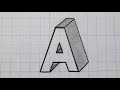 Simple 3d Drawing Letter A For Beginners / How To Draw Easy Art Capital Alphabet Step By Step