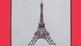 How to draw eiffel tower step by step | Easy art tutorial | Eiffel tower