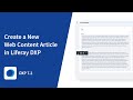 How to Create a Web Content Article in Liferay DXP