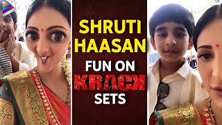 Shruti Haasan and Gopichand Malineni son Satvik Fun On Sets | Krack Movie | Ravi Teja | SS Thaman