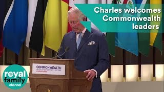 Prince Charles welcomes heads of Government Meeting at Buckingham Palace