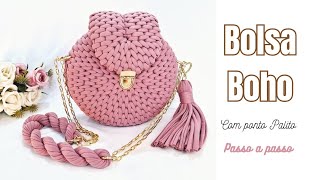 CROCHET BOHO BAG WITH STICK STITCH/RATTAN STITCH AND TWISTED HANDLE