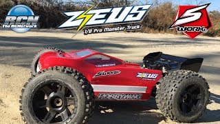 SWorkz Zeus 1/8th Monster Truck - Running / Jumping / Bashing Video