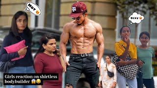 When fitness freak goes shirtless in public india🇮🇳 /girls reactions/ 😱😂#publicreaction