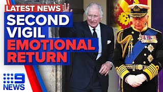 Second vigil for Queen Elizabeth II, King Charles’ emotional return to Wales | 9 News Australia