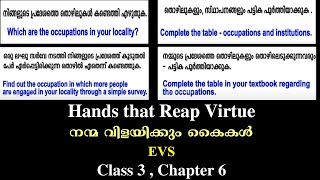 Class 3,EVS,KiteVicters OnlineClass Worksheet,14-1-2021,നന്മ വിളയിക്കും കൈകള്‍,Occupation and Survey