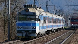 Souběžná jízda - Os 4750 + EC 276 Slovan - Dolní Lhota 27.3.2017