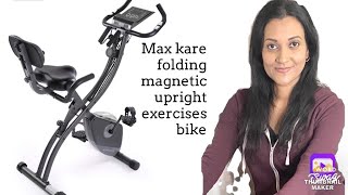 MAXKARE FOLDING, MAGNETIC UPRIGHT EXERCISE INDOOR CYCLING BIKE.