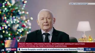 Jarosław Kaczyński życzy życzenia na zeszłe święta