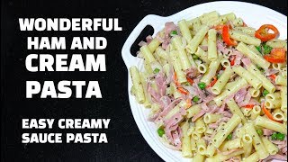 Creamy Ham \u0026 Peas Pasta - Cream Sauce Pasta - Ham Pasta