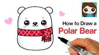 How to Draw a Holiday Polar Bear Easy | Squishmallows