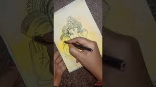 Shree Ganesh head easy painting🙏#viral#art#trending#shorts #drawing#ganesh#easy#headshot