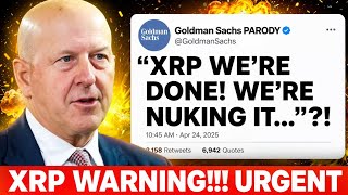 XRP MAJOR WARNING!!! GET ON THIS NOW! (GOLDMAN SACHS XRP)