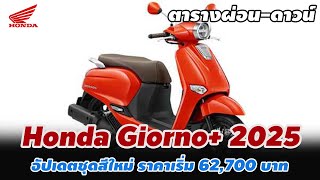 ตารางผ่อน-ดาวน์  Honda Giorno+ 2025  อัปเดตชุดสีใหม่ ราคาเริ่ม 62,700 บาท