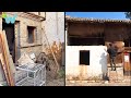 The boy cleans and renovates the abandoned wooden house for many years