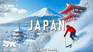 Wondelands Winter in Japan 4K - Majestic Mountains, Tranquil Temples \u0026 Cozy Vibes 🇯🇵 Relaxing Music