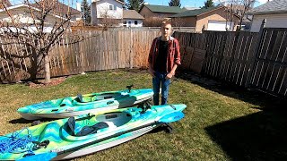 Ep2: Gearing up our new Pelican Mission 100 kayaks from Costco - getting ready for fishing!