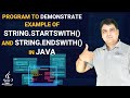 Java Program to demonstrate example of String startsWith and String endsWith