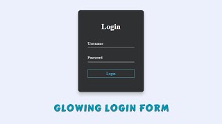 Glowing Material Login Form using Html & CSS - Animated Login Form