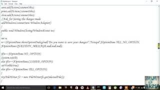 how to create a notepad in Java Swing part 4 Saving Changes