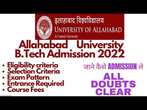 Allahabad University B. Tech Admission 2022 | Eligibility Criteria ...