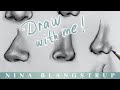 Let's Draw Noses - Sketchbook Practise a Realistic Nose with me!
