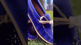 Ladies Moccasins - Laurentian Chief Royal Blue CLEARANCE 20% OFF