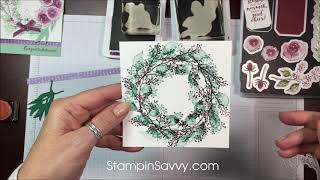 Stampin' Up! First Frost Holiday Wreath Card with Bonus Card