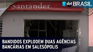 Bandidos explodem duas agências bancárias em Salesópolis (SP) | SBT Brasil (06/10/23)