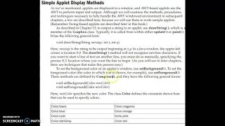 Applet display methods