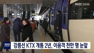 [단신] 강릉선 KTX, 개통 2년 이용객 천만 명 눈앞 191223