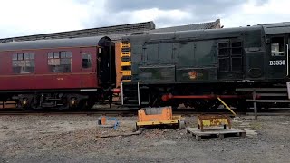 Class 08 D3558 (08443) Shunts coaches at Bo'ness Yard