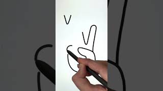 Drawing a hand from letter V ✍✌ which next? #shorts