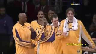 Shannon Brown AMAZING Block & Laker Bench Goin Nuts