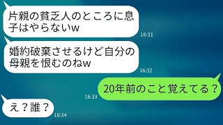 片親の母親を軽蔑し、婚約破棄させた婚約者の母「貧乏人には息子を渡さないw」→母が驚愕の過去を明かし、卑劣な義母は青ざめる…