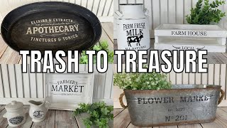 TRASH TO TREASURE THRIFT STORE FLIP | UPCYCLE HOME DECOR | 6 DIY FARMHOUSE STYLE DECOR ITEMS