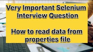 Read data from properties file using #selenium #java