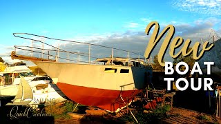 Sailing QC # 35 | NEW Boat Tour - walk around updated Yacht Tour | Steel Sailboat Restoration