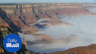 Rare cloud phenomenon amasses inside the Grand Canyon - Daily Mail