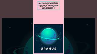 സൗരയൂഥത്തിൽ ഏറ്റവും തണുത്ത ഗ്രഹം ഏത്? #keralapsc #solarsystem