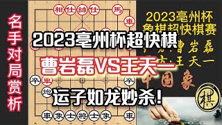 2023年全国象棋快棋锦标赛，超快棋组，半决赛，曹岩磊开局弃马，王天一运子如龙，绝妙入局